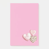 Rosa Leopard XOXO Liebe Herz Post-it Klebezettel (Vorderseite)