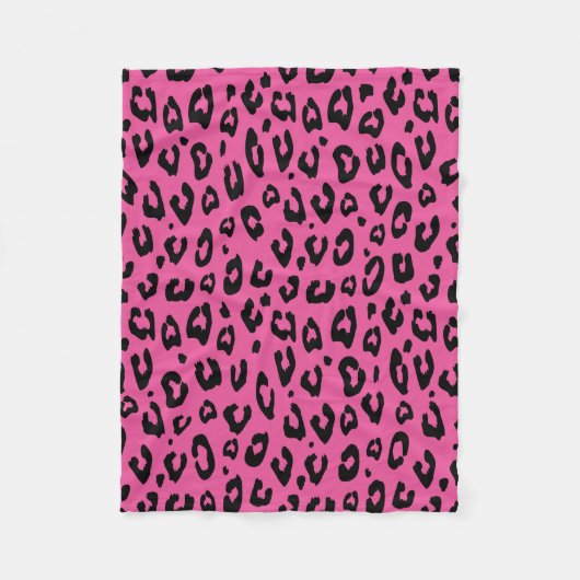 Rosa Leoparddruck-Fleecedecke | Tierstellen Fleecedecke (Vorderseite)