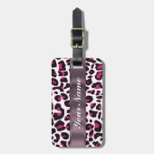 Rosa Leoparddruck Gepäckanhänger (Vorderseite vertikal)