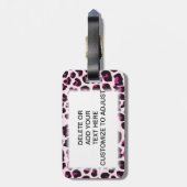 Rosa Leoparddruck Gepäckanhänger (Rückseite vertikal)
