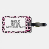 Rosa Leoparddruck Gepäckanhänger (Rückseite horizontal)