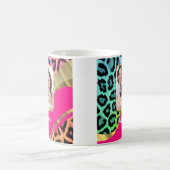 Rosa Leoparddruck in mehrfarbigen Farben Kaffeetasse (Mittel)