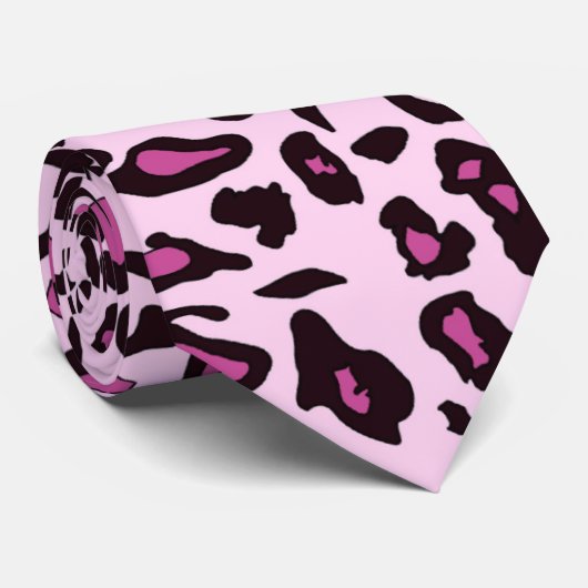 Rosa Leoparddruck Krawatte (Gerollt)