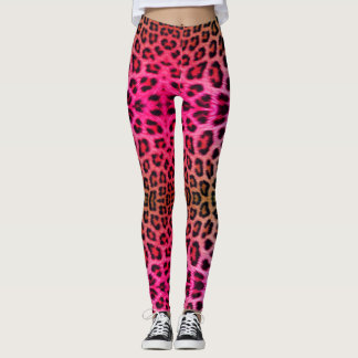 rosa Leoparddruck-NeonLeggings Leggings