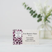 Rosa Leoparddruckmuster-Fotoschablone Visitenkarte (Stehend Vorderseite)