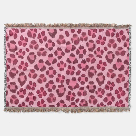 Rosa Leoparden-Druck-Muster Decke (Vorderseite)