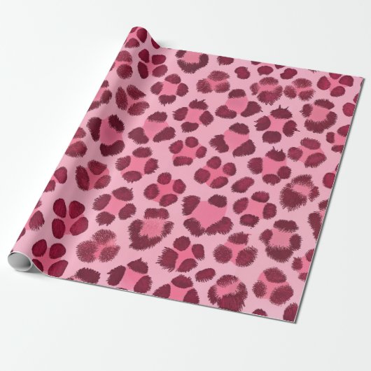 Rosa Leoparden-Druck-Muster Geschenkpapier (Ungerollt)