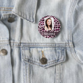 Rosa leoparden Fotovorlage Button (Beispiel)