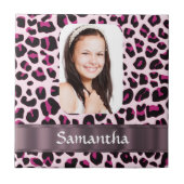 Rosa leoparden Fotovorlage Fliese (Vorderseite)