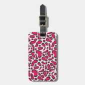 Rosa Leoparden Gepäckanhänger (Vorderseite vertikal)