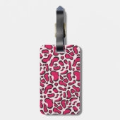 Rosa Leoparden Gepäckanhänger (Rückseite vertikal)