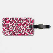 Rosa Leoparden Gepäckanhänger (Rückseite horizontal)