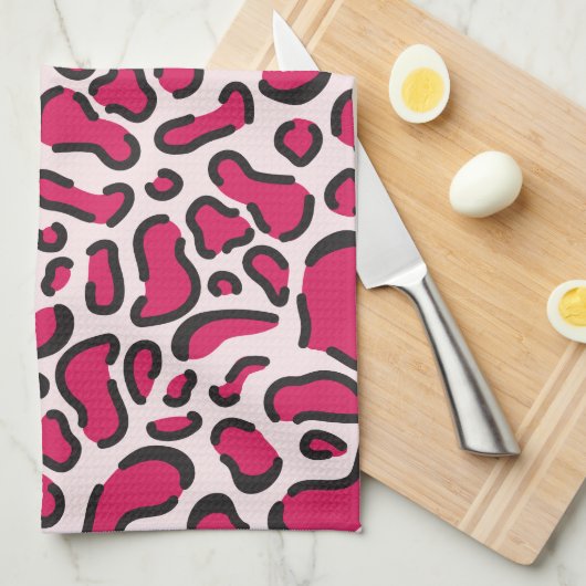 Rosa Leoparden Geschirrtuch (Viertel Falte)