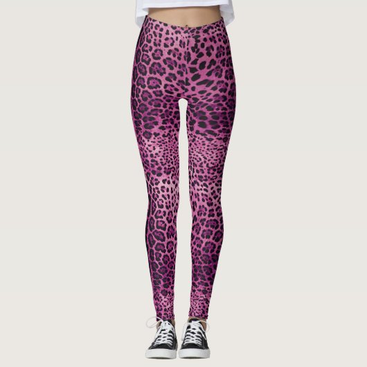 Rosa Leoparden Leggings (Vorderseite)