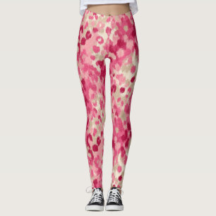 Rosa Leoparden-Pinselstrich nahtloses Muster Leggings