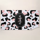 Rosa Leoparden Strandtuch (Vorderseite)