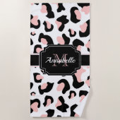 Rosa Leoparden Strandtuch (Vorderseite)
