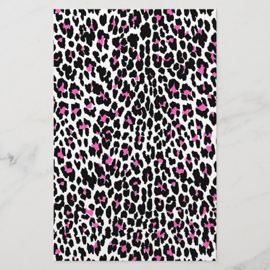 rosa Leopardendruck Briefpapier (Vorderseite)