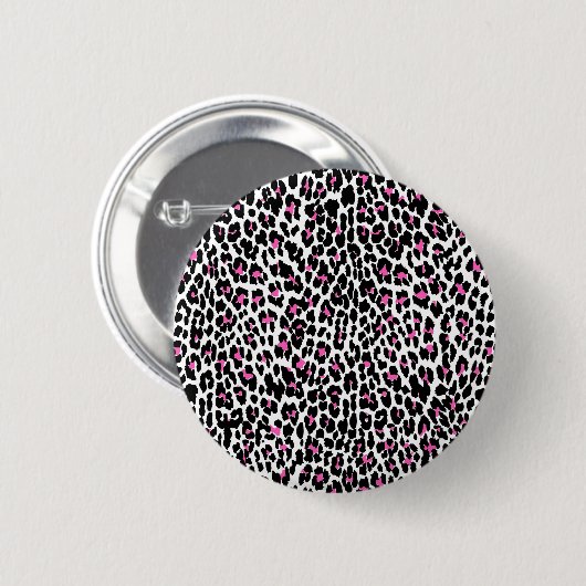 rosa Leopardendruck Button (Vorne & Hinten)