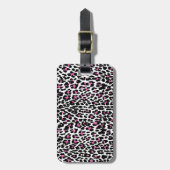 rosa Leopardendruck Gepäckanhänger (Vorderseite vertikal)