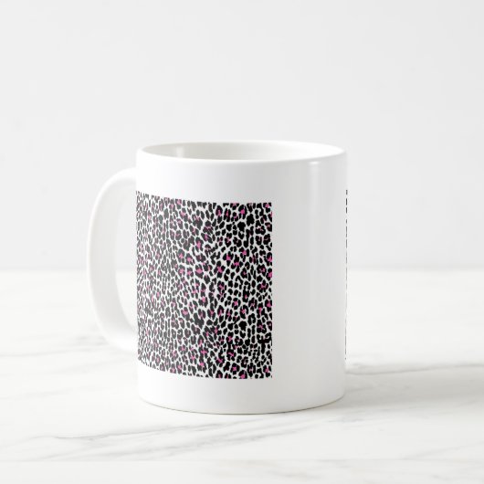 rosa Leopardendruck Kaffeetasse (Vorderseite Links)