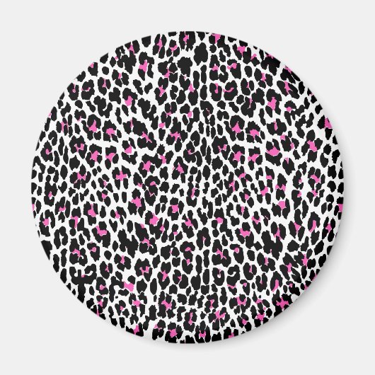 rosa Leopardendruck Magnet (Vorne)