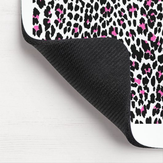 rosa Leopardendruck Mousepad (Ecke)