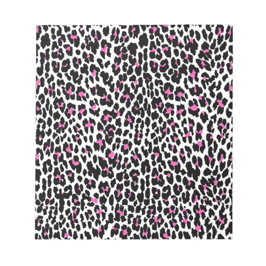 rosa Leopardendruck Notizblock (Vorderseite)