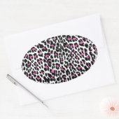 rosa Leopardendruck Ovaler Aufkleber (Umschlag)