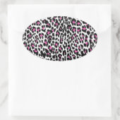 rosa Leopardendruck Ovaler Aufkleber (Tasche)