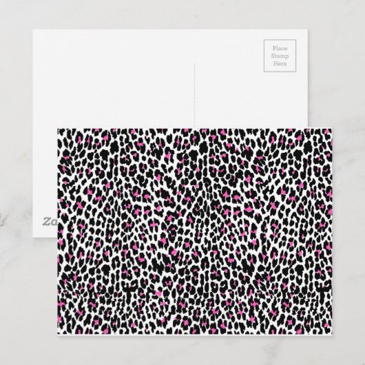 rosa Leopardendruck Postkarte (Vorne/Hinten)