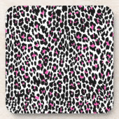 rosa Leopardendruck Untersetzer (Vorderseite)