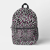 rosa Leopardendrucke Bedruckter Rucksack (Vorderseite)