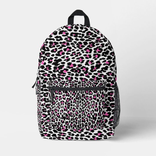 rosa Leopardendrucke Bedruckter Rucksack (Vorderseite)