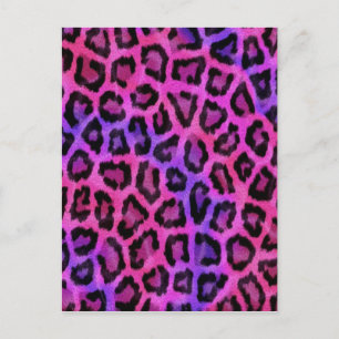 Rosa Leopardendrucke Postkarte