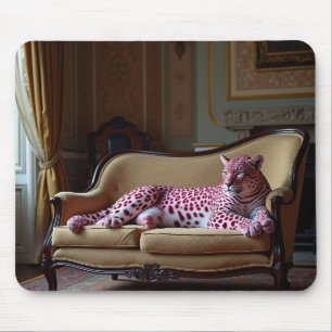 Rosa Leopardenmousepad Mousepad