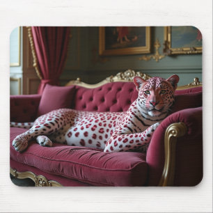 Rosa Leopardenmousepad Mousepad
