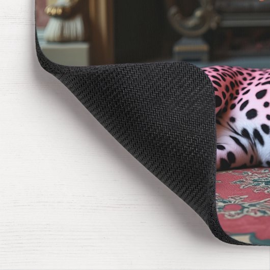 Rosa Leopardenmousepad Mousepad (Ecke)