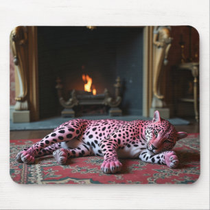 Rosa Leopardenmousepad Mousepad