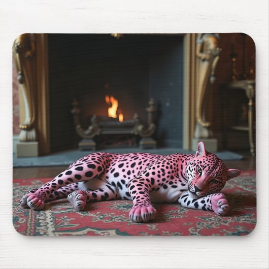 Rosa Leopardenmousepad Mousepad (Vorne)