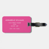 Rosa Leopardenmuster bei Tieren Gepäckanhänger (Rückseite horizontal)