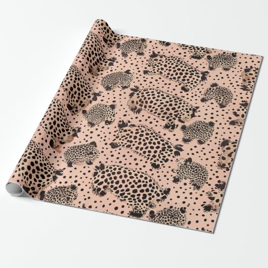 Rosa Leopardenmuster – Chic Animal Geschenkpapier (Ungerollt)