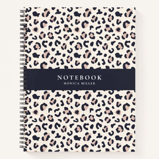 Rosa Leopardenmuster, individuelle Name Notizblock (Vorderseite)