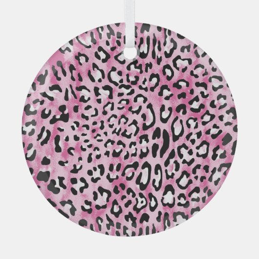 Rosa Leopardenmuster. Ornament Aus Glas (Vorderseite)