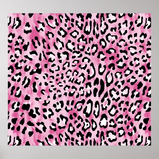 Rosa Leopardenmuster. Poster (Vorne)