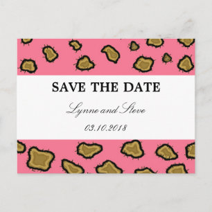 Rosa Leopardenmuster - Save-the-Date-Karte Ankündigungspostkarte