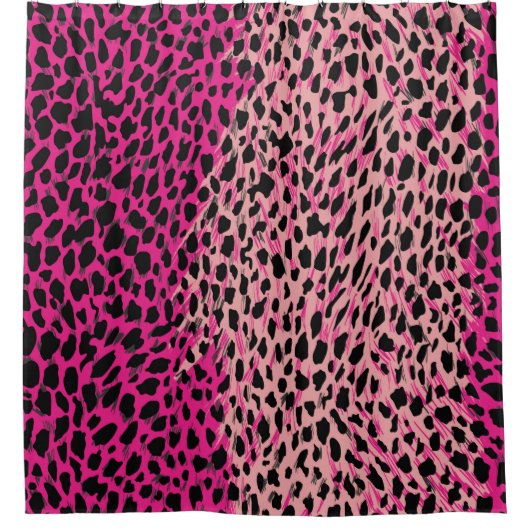 Rosa Leopardenmuster Textilfabricanimal, Backgrob Duschvorhang (Vorderseite)