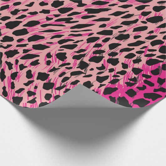Rosa Leopardenmuster Textilfabricanimal, Backgrob Geschenkpapier (Ecke)