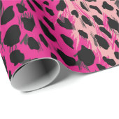 Rosa Leopardenmuster Textilfabricanimal, Backgrob Geschenkpapier (Rolleneckpunkt)