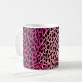 Rosa Leopardenmuster Textilfabricanimal, Backgrob Kaffeetasse (Vorderseite Links)